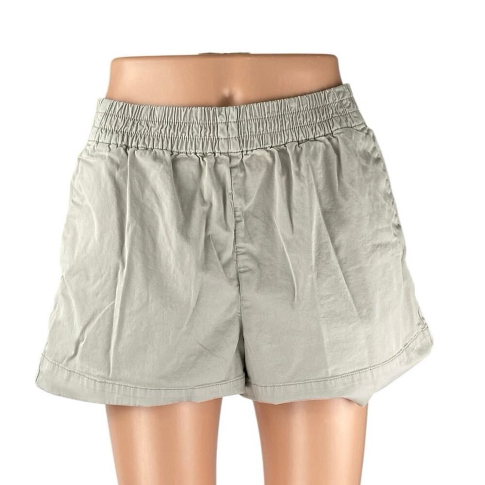 Everlane Women's Gray Elastic High Waisted Wide Leg Pockets Mini Casual Shorts S